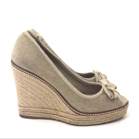 Tory Burch Jackie Peep-Toe Natural Espadrille Wedge - Picture 4 of 12